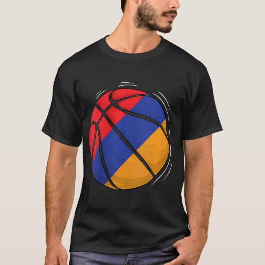 T-shirt Basket-Ball Avec Drapeau D'Arménie (Devant)
