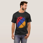 T-shirt Basket-Ball Avec Drapeau D'Arménie (Devant entier)