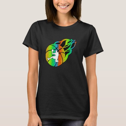 T-shirt Basket-ball avec Flammes (Devant)