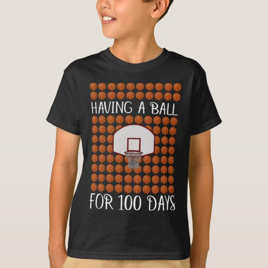 T-shirt basket-ball avec une balle pendant 100 jours d'éco (Devant)