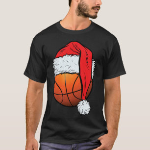T-shirt Basket-ball Christmas Ball Santa Hat Xmas Boys Hom