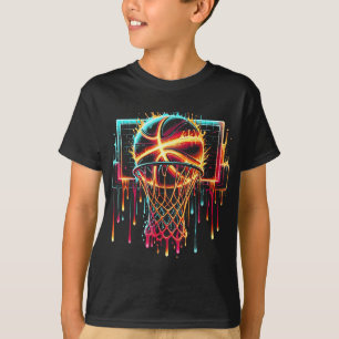 T-shirt Basket-ball coloré goutte couleur Splash Hoop Net
