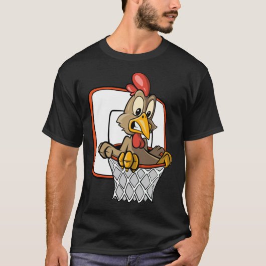 T-shirt Basket-ball de dunking de poulet (Devant)