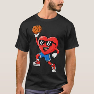 T-shirt Basket-ball de la Saint-Valentin pour adolescents