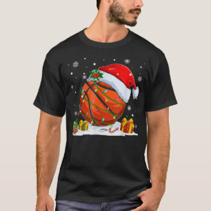 T-shirt Basket-ball de Noël Fée de chapeau de Noël éclats