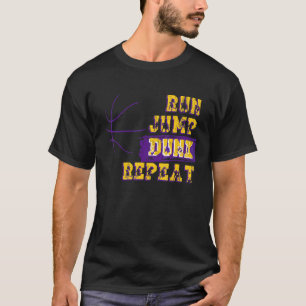 T-shirt basket-ball de rue cool vintage course saut dunk r