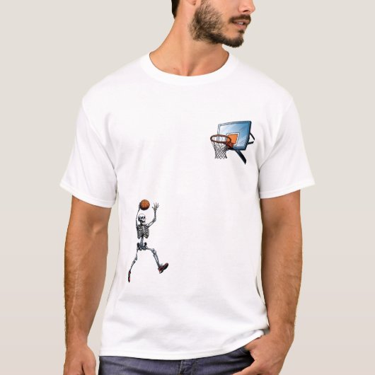 T-shirt Basket-ball dunk squelette (Devant)