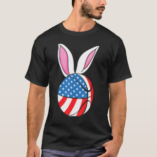 T-shirt Basket-ball Ears Bunny de Pâques Lecteur De Basket