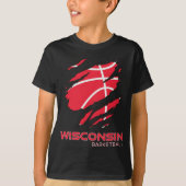 T-shirt Basket-ball en détresse Le Badger State Home Wisco (Devant)