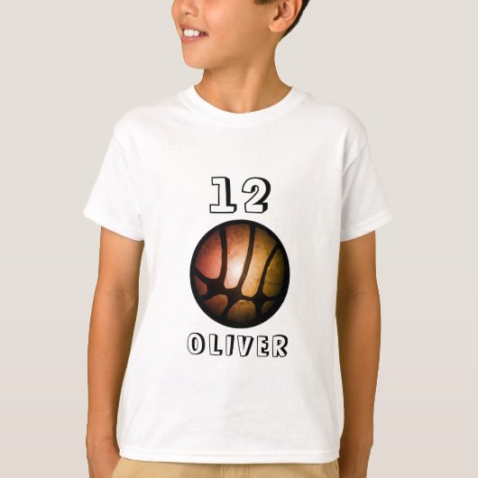 T-shirt Basket-ball en métal orange (Devant)