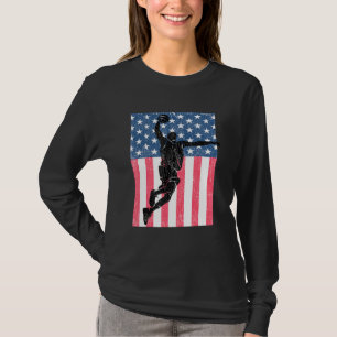 T-shirt Basket-ball États-Unis Vintage américain Drapeau 4