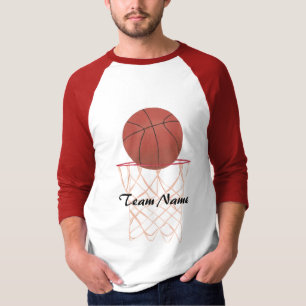 T-shirt Basket-ball faisant le panier, chemises de nom d'é