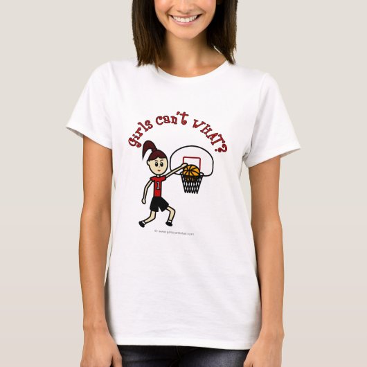 T-shirt Basket-ball féminin rouge clair (Devant)
