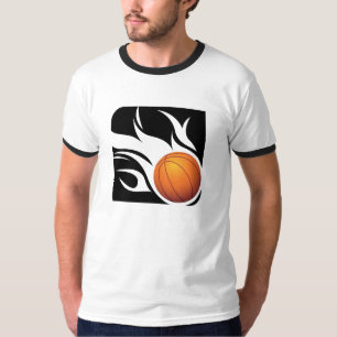 T-shirt Basket-ball flamboyant noir et blanc