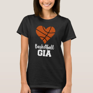 T-shirt Basket-ball Gia Basketball Heart Grandma Gia