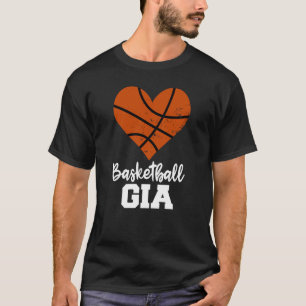 T-shirt Basket-ball Gia Basketball Heart Grandma Gia