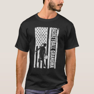T-shirt Basket-ball Grandma USA Flag Basket-ball Team Fan 