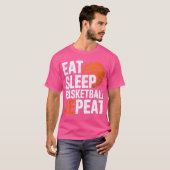 T-shirt Basket-ball Manger Sommeil Basket-ball Répéter la  (Devant entier)