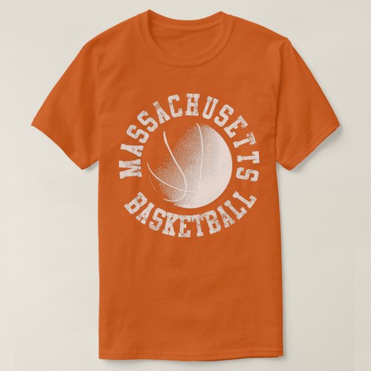 T-shirt Basket-ball Massachusetts vintage (Design devant)