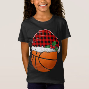 T-Shirt Basket-ball Noël Père Noël Red Plaid Pajamas de No