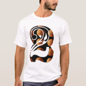 T-shirt Basket-ball numéro deux, logo, (Devant)
