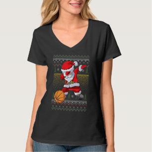 T-shirt Basket-ball Père Noël Dabbing laids Christmas Boys