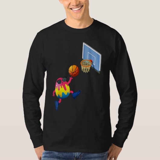 T-shirt Basket-ball player Easter Egg Funny Sports Boys Ki (Devant)