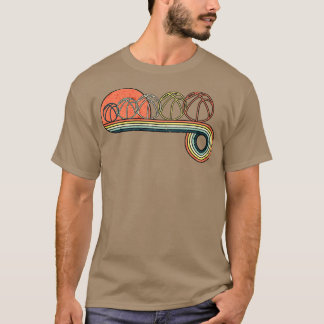 T-shirt Basket-ball Retro Vintage Sunset Rainbow Color