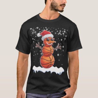 T-shirt Basket-ball Snowman Noël Santa Hat Snowflakes
