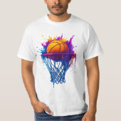 T-shirt Basket-ball Splash Art - Design sportif dynamique (Devant)