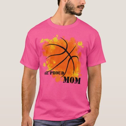 T-shirt Basket-ball - Une mère fière - Orange (Devant)