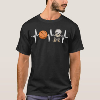 T-shirt Basket Dandie Dinmont Terrier Heartbeat Dog Lo