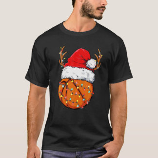 T-shirt Basket de Noël Ball Santa Hat Funny Sport Xm