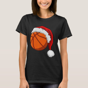 T-shirt Basket de Noël Ball Santa Hat Hommes garçons Sport