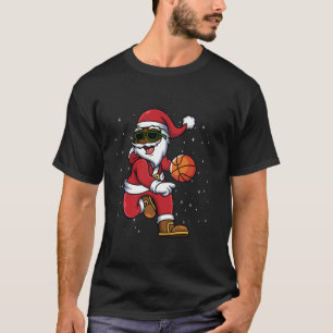 T-shirt Basket de Noël Black African American Père Noël