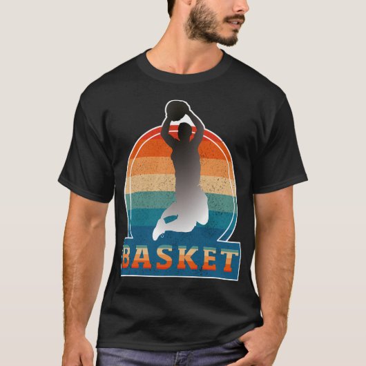 T-shirt Basket de style vintage (Devant)