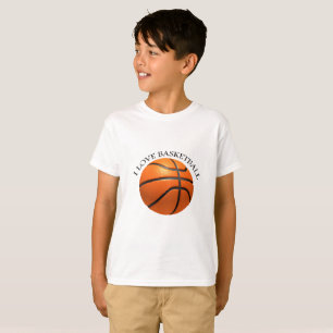 T-shirt Basket en cuir orange et noir personnalisé