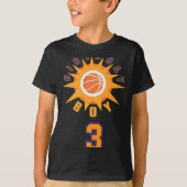 T-shirt Basket Orange Avec Parme De Soleil 3 Ans Anniversa (Devant)
