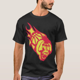 T-shirt basket singe hurle monkey basketball flamme fire