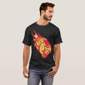 T-shirt basket singe hurle monkey basketball flamme fire (Devant entier)