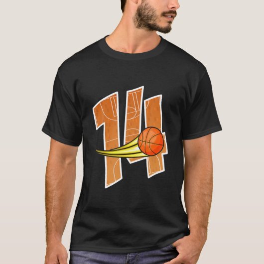T-shirt Basketball 14E Anniversaire - J'ai 14 ans - Bir po (Devant)