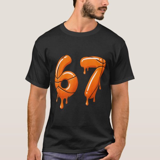 T-shirt Basketball 67 Meme Funny Cool Slam Dunk For Boys K (Devant)