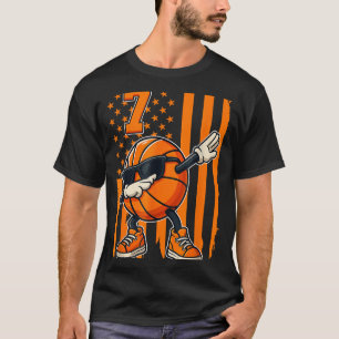 T-shirt Basketball 7e anniversaire Drapeau américain cadea