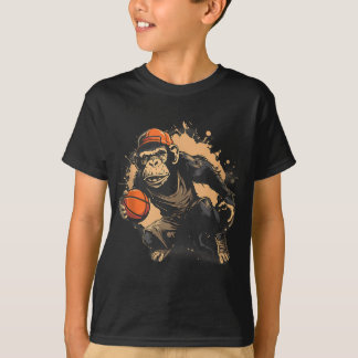 T-shirt Basketball Animal Art Nature Basketball Hotte Monk