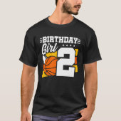 T-shirt Basketball Anniversaire 2 Année Jeune Fille 2e Ann (Devant)