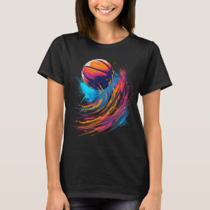 T-shirt Basketball Aquarelle Artework Basketball Lover Col