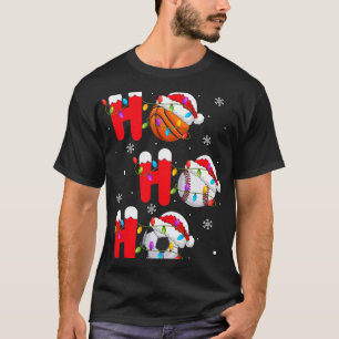 T-shirt Basketball Baseball Football Noël Ho Ho Ho Père No