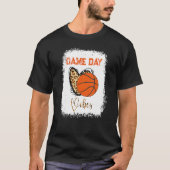 T-shirt Basketball Bleached Game Day Vibes Basketball Mom (Devant)