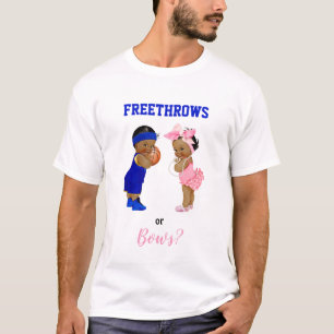 T-shirt Basketball Bows Baby Boy Girl Gender Reveal