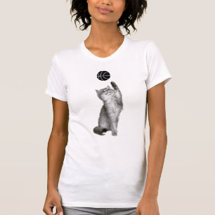 T-shirt Basketball chat - Kitty avec une balle